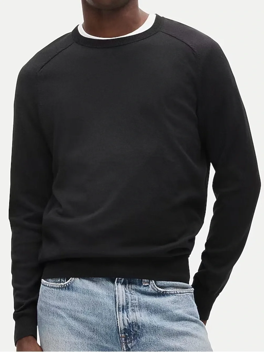 J. CREW Cashmere Sweater BLACK Crewneck In Solid Men’s Size Large L Soft New NWT